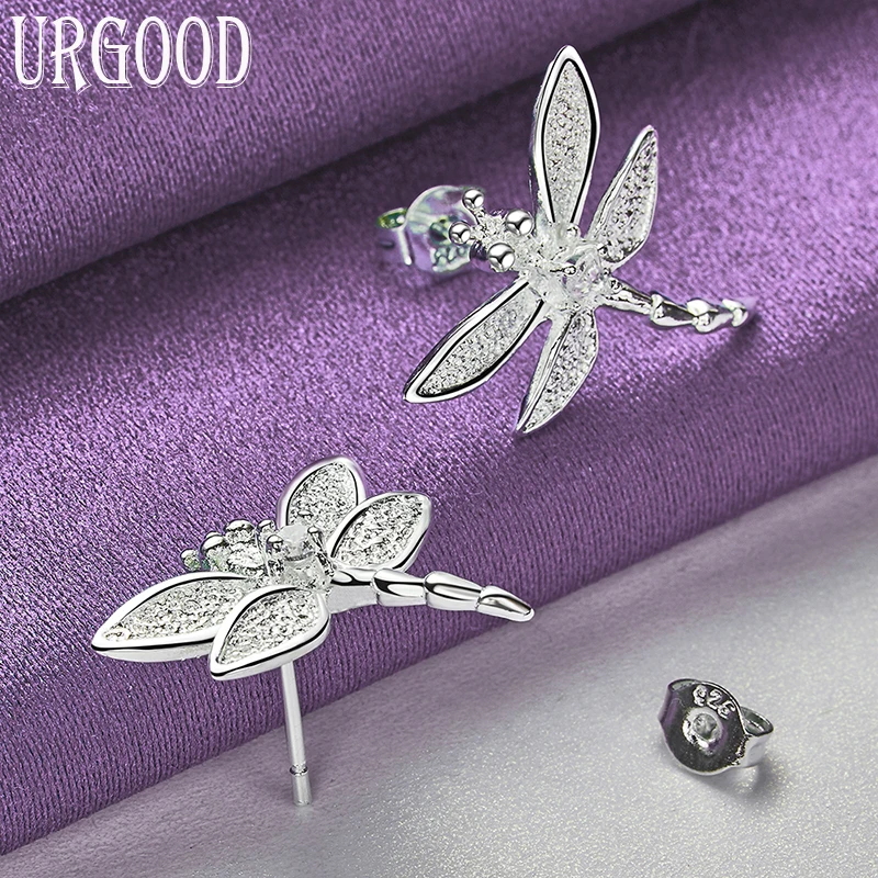 

925 Sterling Silver Fashion Dragonfly Earrings For Women Men Party Engagement Wedding Fashion Jewelry