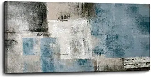 

Art for Living Room Blue Abstract Canvas Art Gallery Decor Painting Canvas Artwork Size 32"x48" Ready to Hang Ghost face Ateez
