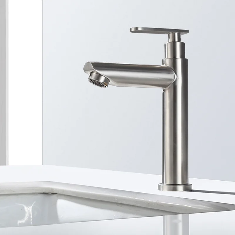 

Sus304 Stainless Steel Single Cold Water Faucet Splash Proof Washbasin Toilet Sink Tap Bathroom Accessories