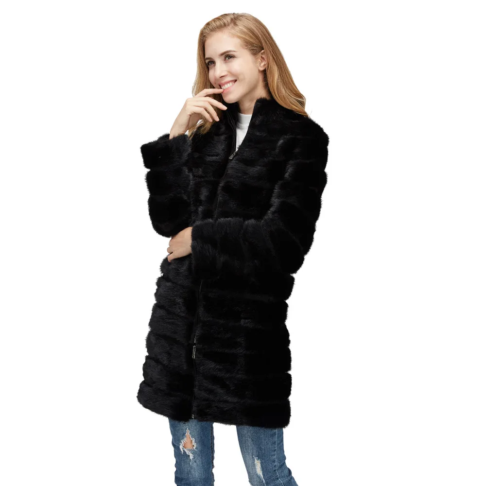 Fur Coat Women Autumn and Winter Warm Fur Faux Fur Mid-Length Coat Women Winter Coat Women