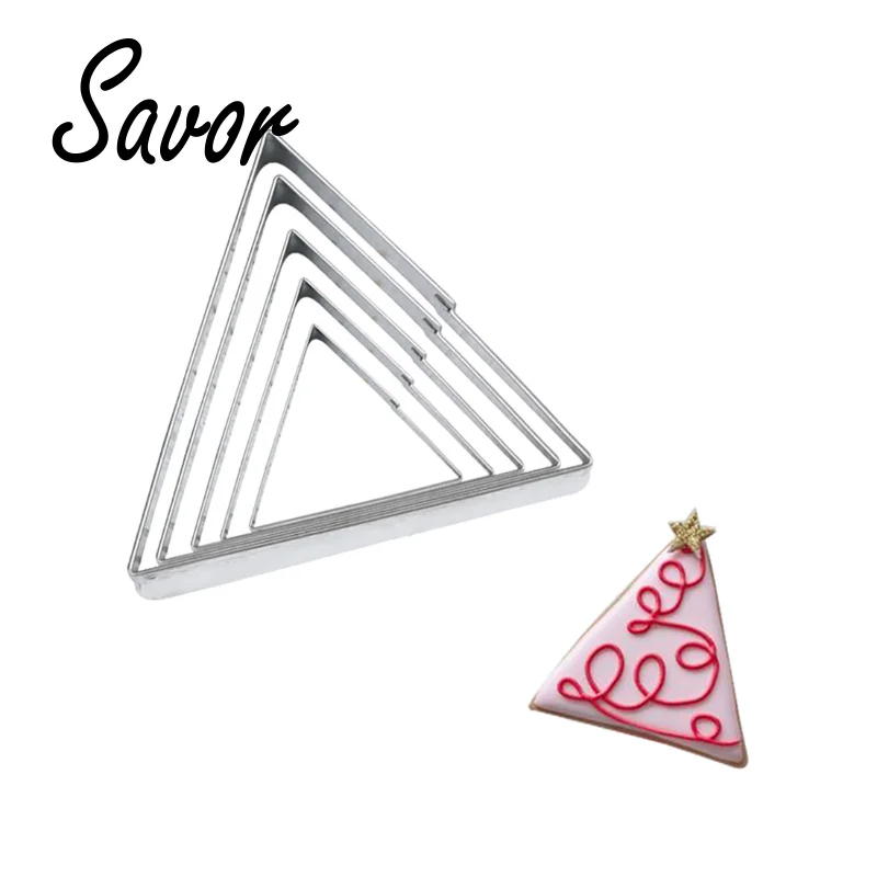 

5pcs/set Triangle Stainless Steel Cookies Cutter Cake Cookie Mold Slicer Frame Biscuit Cutters