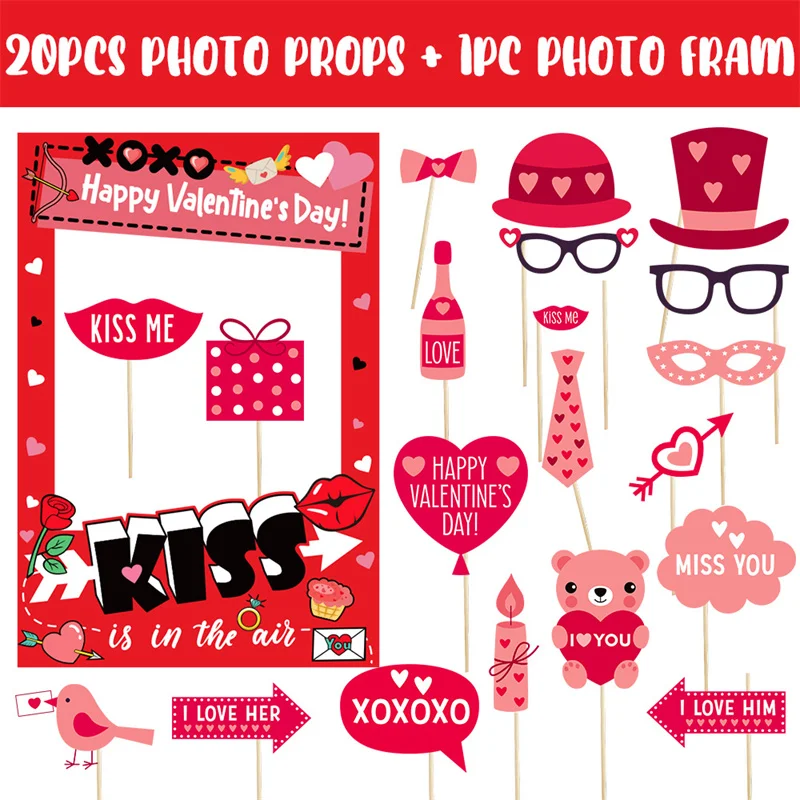 Реквизит для фотобудки ко Дню святого Валентина романтическая фотобудка селфи