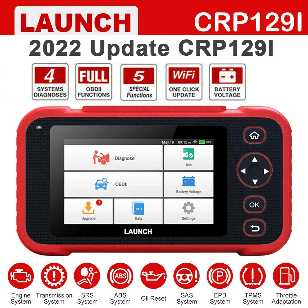 

LAUNCH X431 CRP129i OBD2 Auto Engine ABS SRS AT Diagnostic Tools TPMS Oil SAS EPB Reset ODB OBD 2 Automotive Scanner Free Upadte