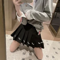tb dog embroidered pleated skirt womens summer new anti glare casual slimming all match a line skirt skirt