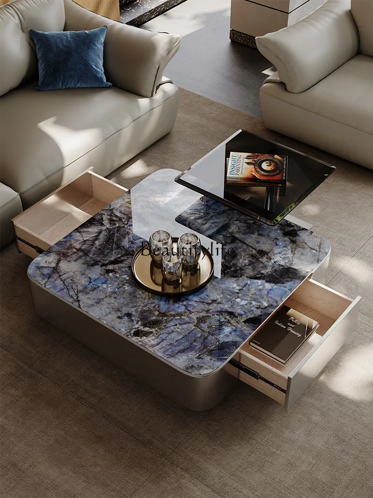 Роскошная каменная тарелка чайный столик напольный шкафчик комбинированный