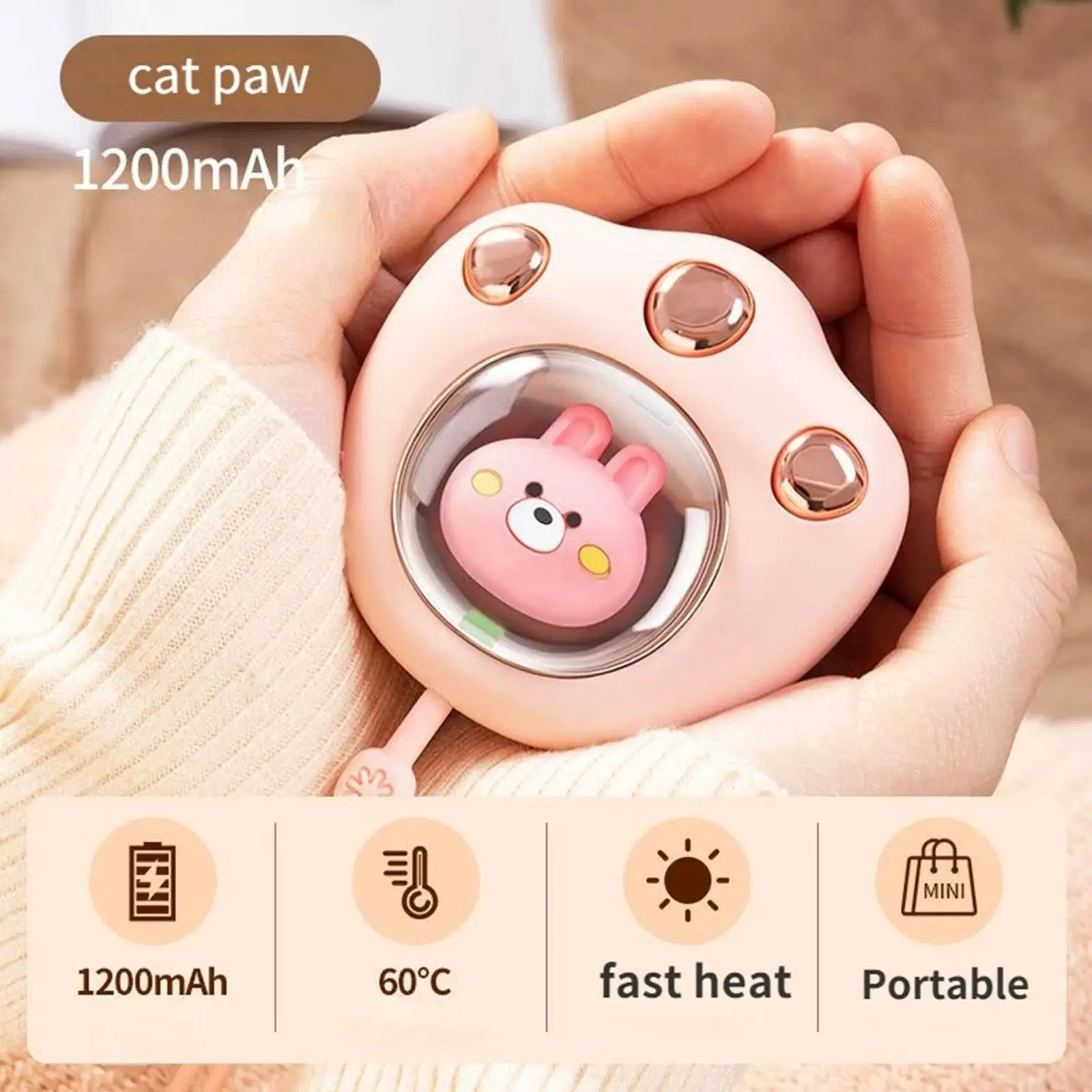 

Mini Electric Hand Warmer Cute Claw Shaped Hand Warmer Usb Rechargeable Electric Hands Heater For Winter Outdoor Travel W8u7