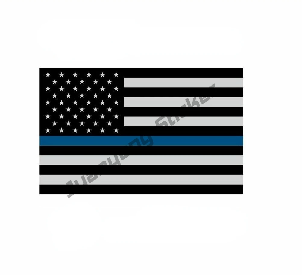 Наклейки с тонкими синими линиями наклейка полицейский флаг большой размер для