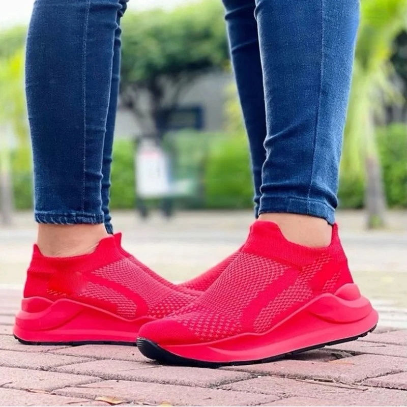 Купи Autumn Women's Shoes Fashion Breathable Mesh Shoes Flat Shoes Women's Casual Sports Shoes Women's Platform Sports Shoes Women за 611 рублей в магазине AliExpress