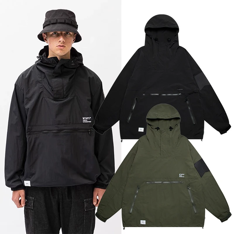 

Модная японская брендовая функциональная ветрозащитная водонепроницаемая куртка wtap, горная уличная ветровка с полумолнией, мужская куртка