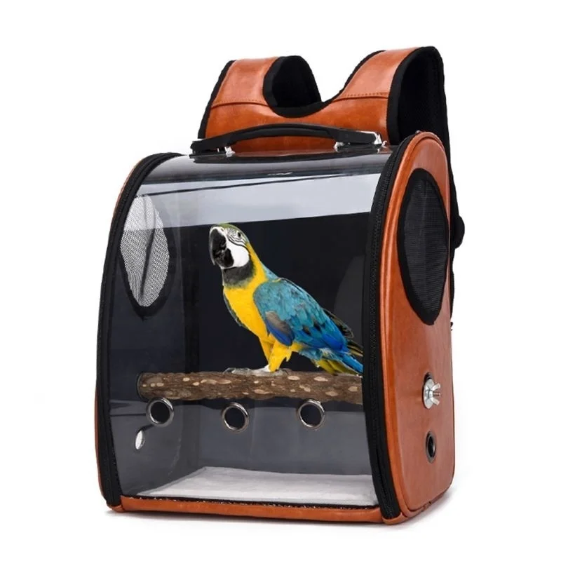 

Pet Parrot Bird Carrier Travel Bag Space Capsule Transparent Cover Backpack Breathable Outdoor