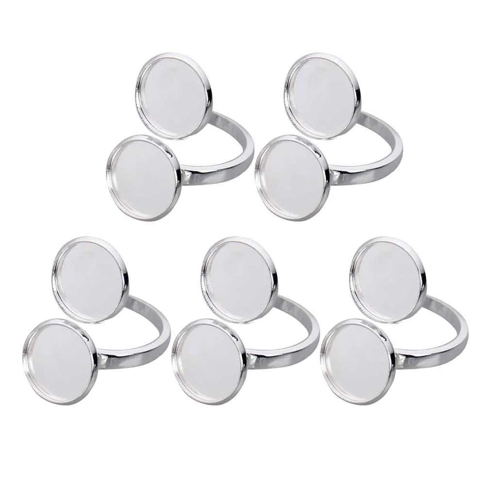 

Ring Blanks Base Blank Bezel Tray Jewelry Making Finger Adjustable Round Rings Diy Silver Flat Stainless Steel Setting Half