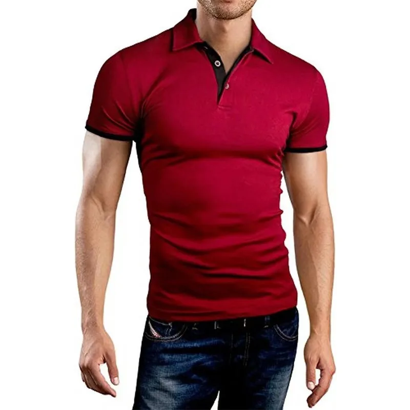 

US Size S-3XL Polo Shirts for Men Casual Solid Color Slim Fit Mens Polos New Summer Fashion Summer Streetwear Men Clothing