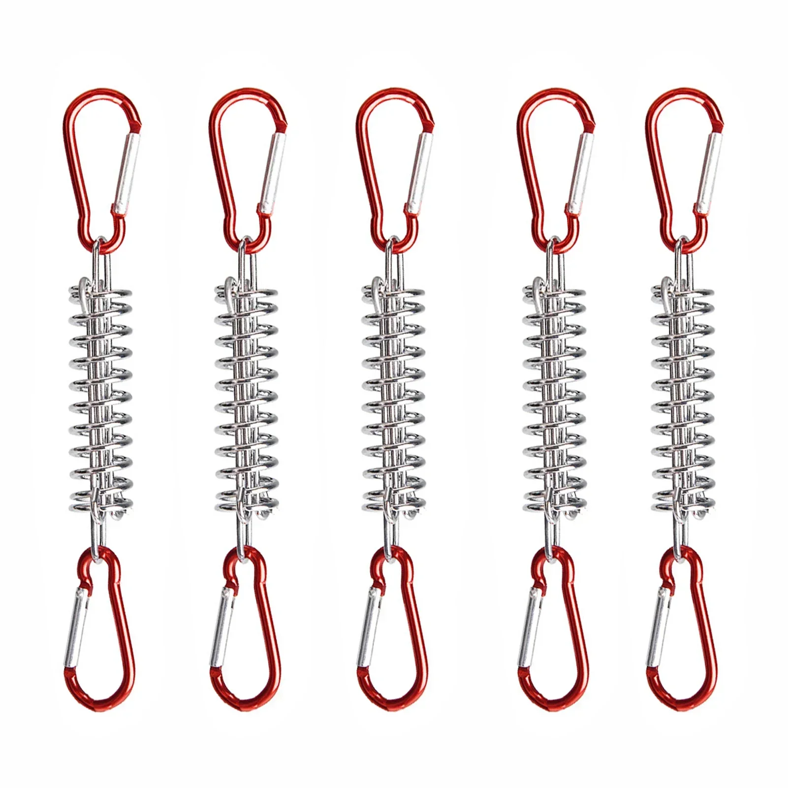 

Spring Lightweight Fixing With Tensioner Rope Tightener Cord Windproof Tent Awning 5pcs Buckle Steel Outdoor Carabiner Camping