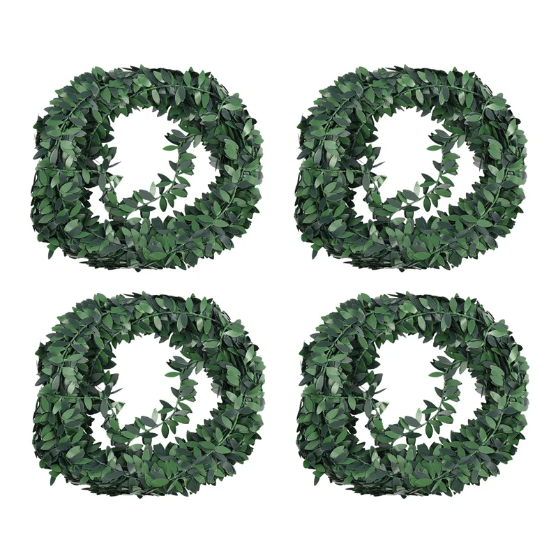 

Practical 4Pcs 7.5M Artificial Ivy Garland Foliage Green Leaves Simulated Vine For Wedding Party Ceremony DIY Headbands