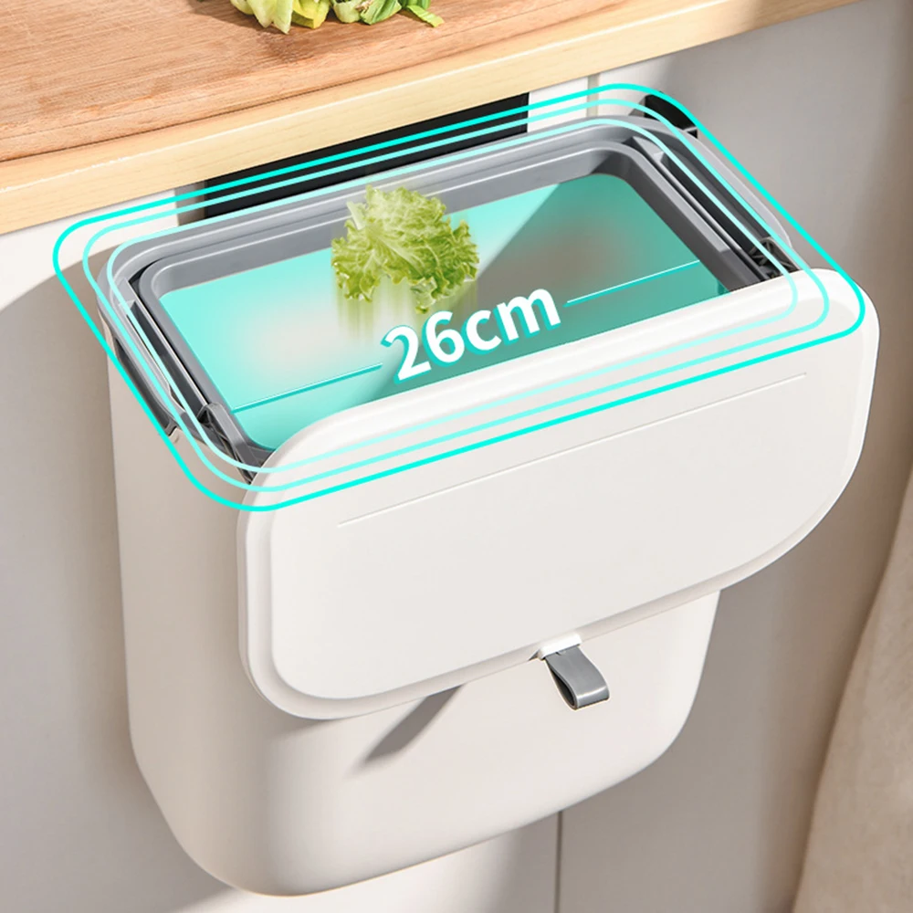 Подвесное мусорное ведро кухонная раздвижная крышка мусорная корзина настенное