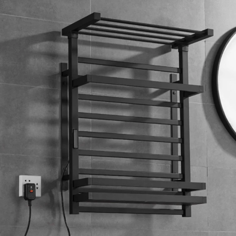 

3 Layers Electric Bathroom Bath Towel Warmer Heating Shelf Rack with Built-in Timer Temperature Wall Mounted Towel Dryer Heated