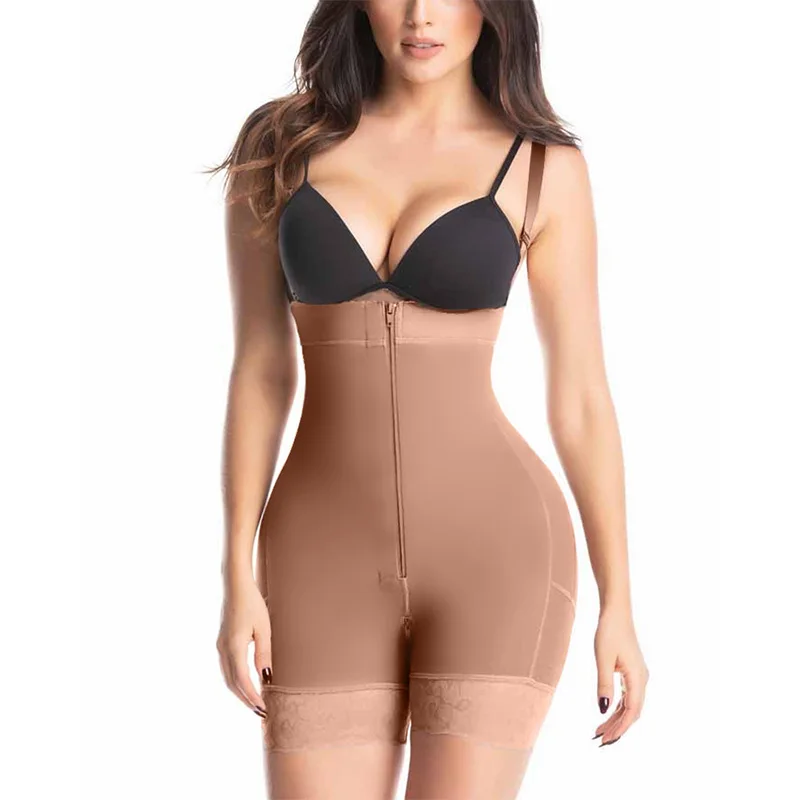 Postpartum Recovery Bodysuit Shapewear Control Panties Adjustable Strap Slimming Fajas Lace Body Shaper Slimming Lingerie Skims