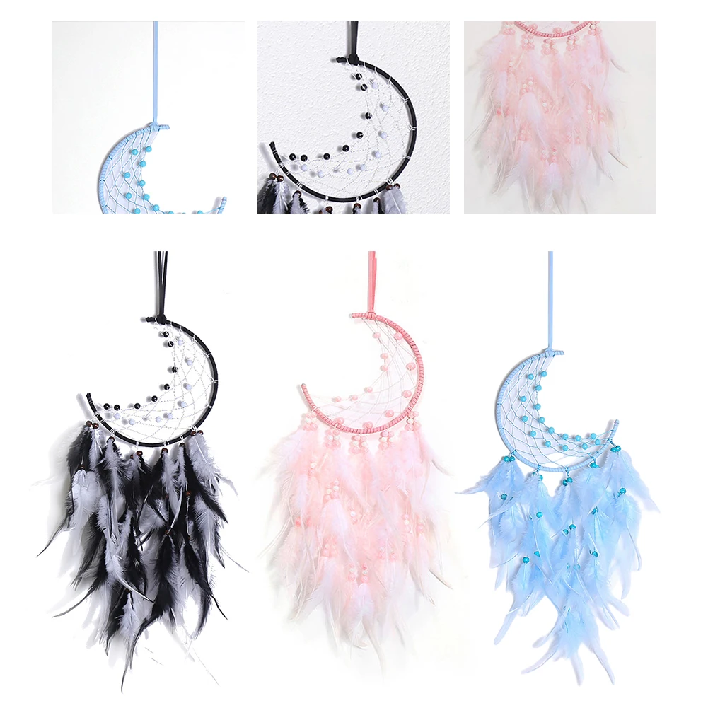 

Dream Catcher Net Handmade Crafts Dream Catcher Pendant Pearl Feather Exquisite Accessories for Home Windows Door Bedside