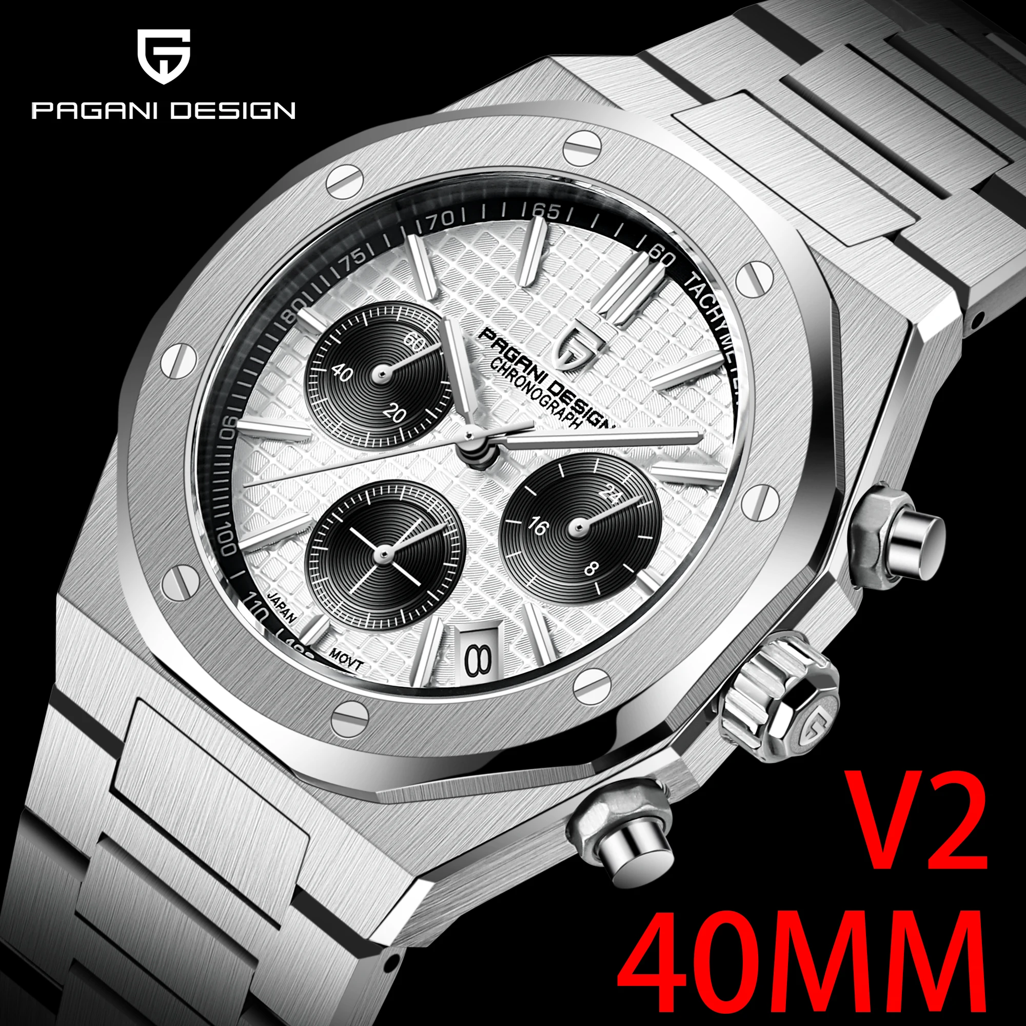 

2022 PAGANI DESIGN New 40MM Men Quartz Watch Sapphire Stainless Steel Waterproof Luxury High-End Brand Business Reloj Hombre