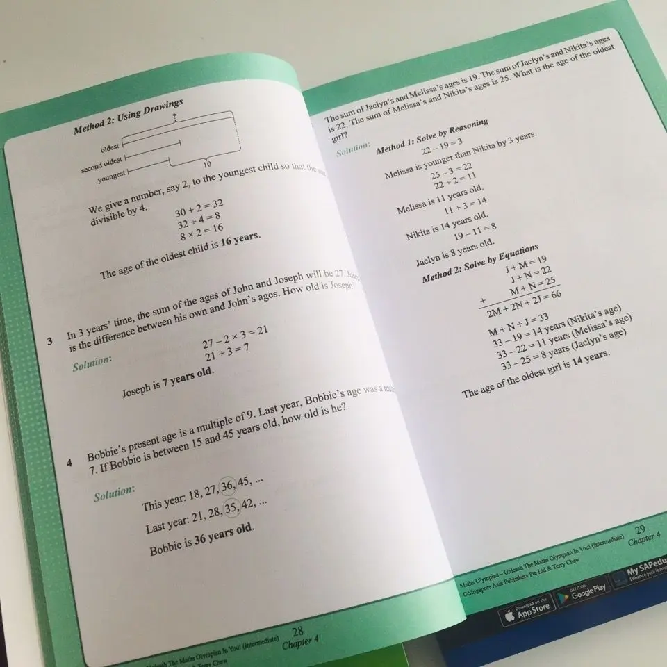 Tanie SAP Matematyka Olympiad Szkoła Podstawowa Matematyczne Myślenie Szkolenie ćwiczenie 5 Książek Angielskie Pytania Inteligencja Dzieci