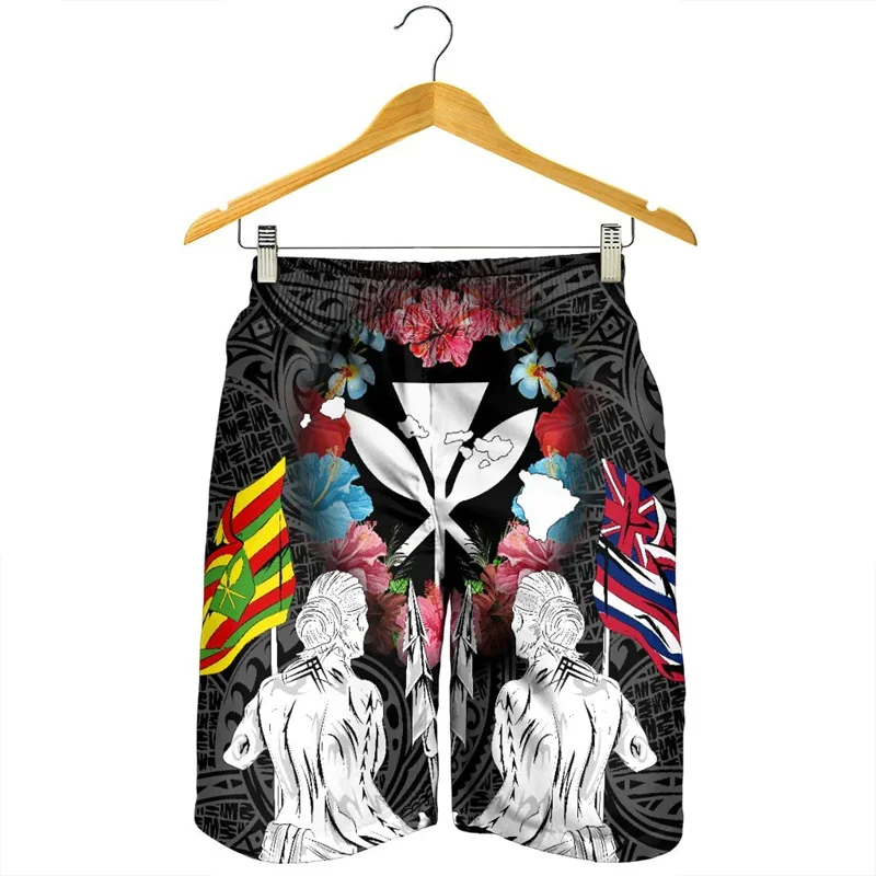 Мужские шорты с гавайской картой Kanaka пляжные короткие штаны для плавания