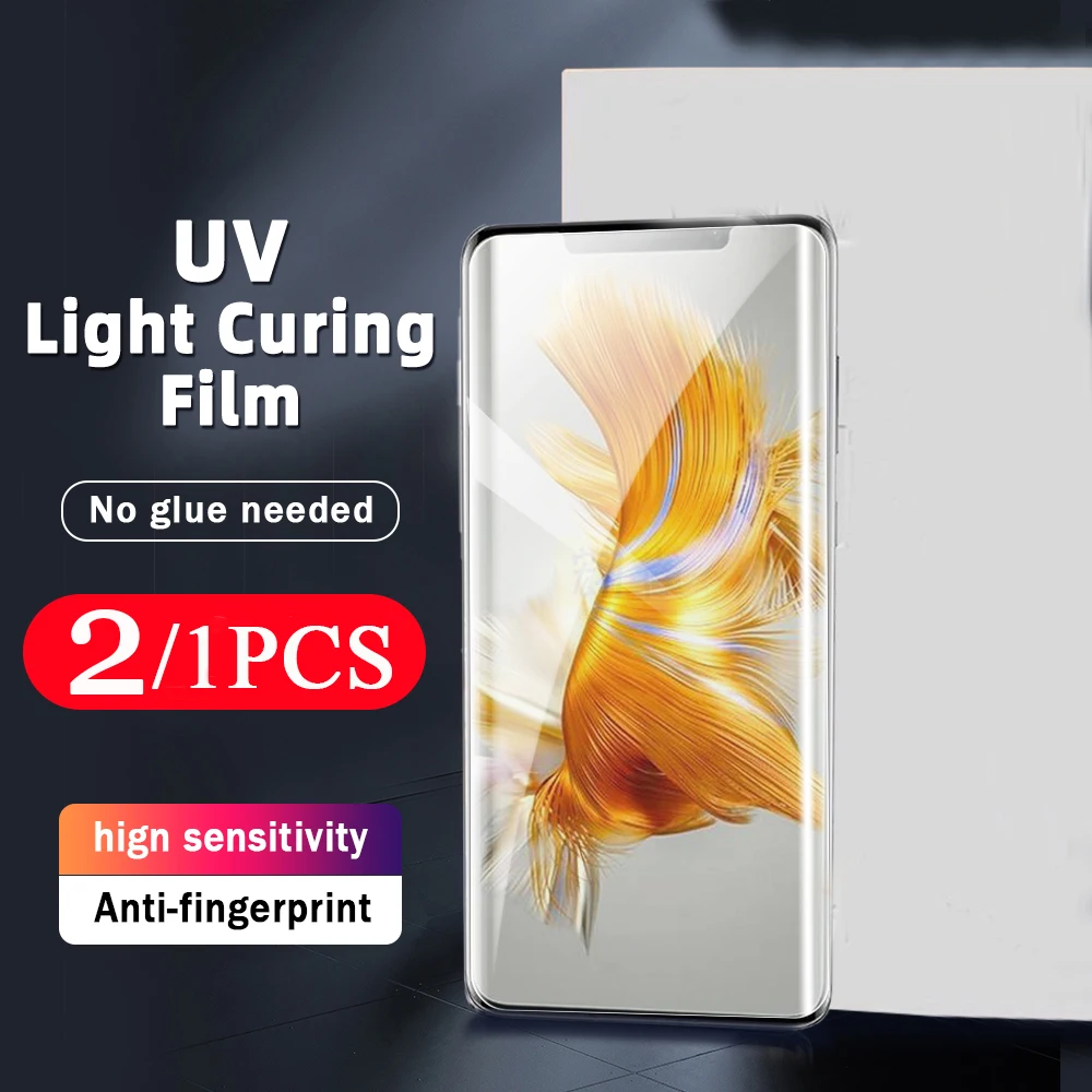 

2/1Pcs cover For Huawei P30 P40 P50 P60 mate 30 40 RS 40E 50 30E pro plus Art UV light curing film Not Glass screen protector