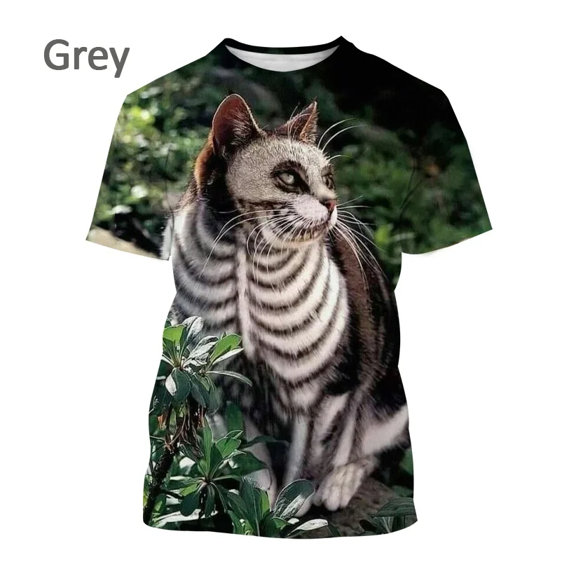 

3D печать, новый дизайн, футболка с принтом милого кота, летняя модная повседневная футболка с круглым вырезом и короткими рукавами