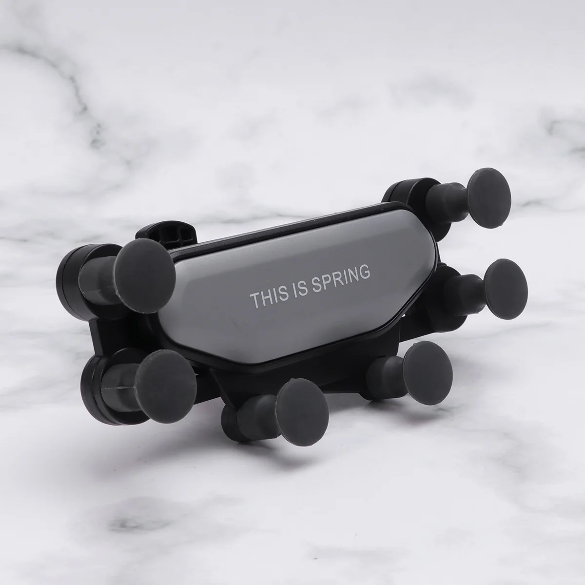 

Car Phone Holder Air Outlet Snap Type Gravity Sensor Mobile Phone Holder Navigation Car Bracket 7-point Support (Silver)