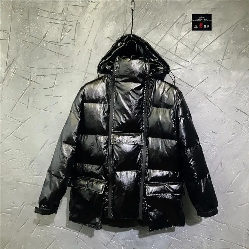 Men's Jacket Parkas Men's Winter Jackets Men's Cold Jacket Multi Panel Pockets Tooling Style Hooded and Thickened Warm Coat