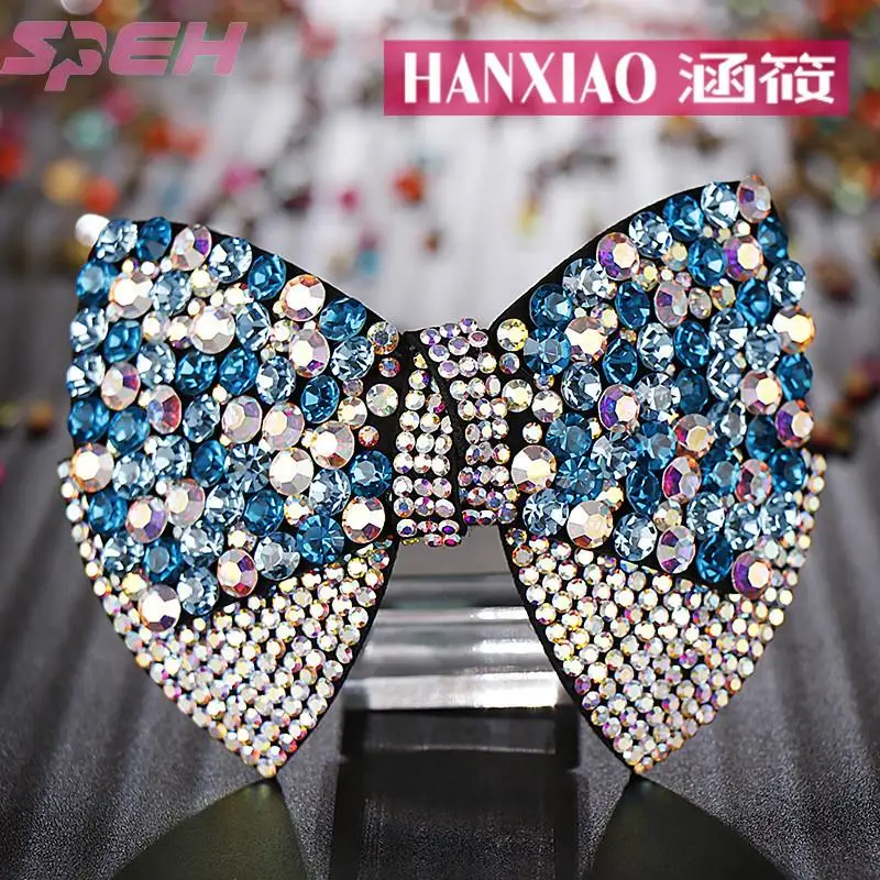 

version of the headdress leather full diamond jewelry Czech diamond bow top clip horse tail clip crystal