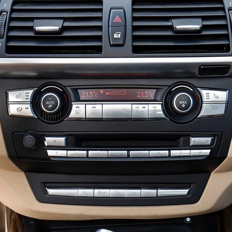 

Car Styling wind Volume air conditioning Switch Fan Buttons Covers Trim Stickers For BMW X5 X6 E70 E71 E72 Interior Accessories