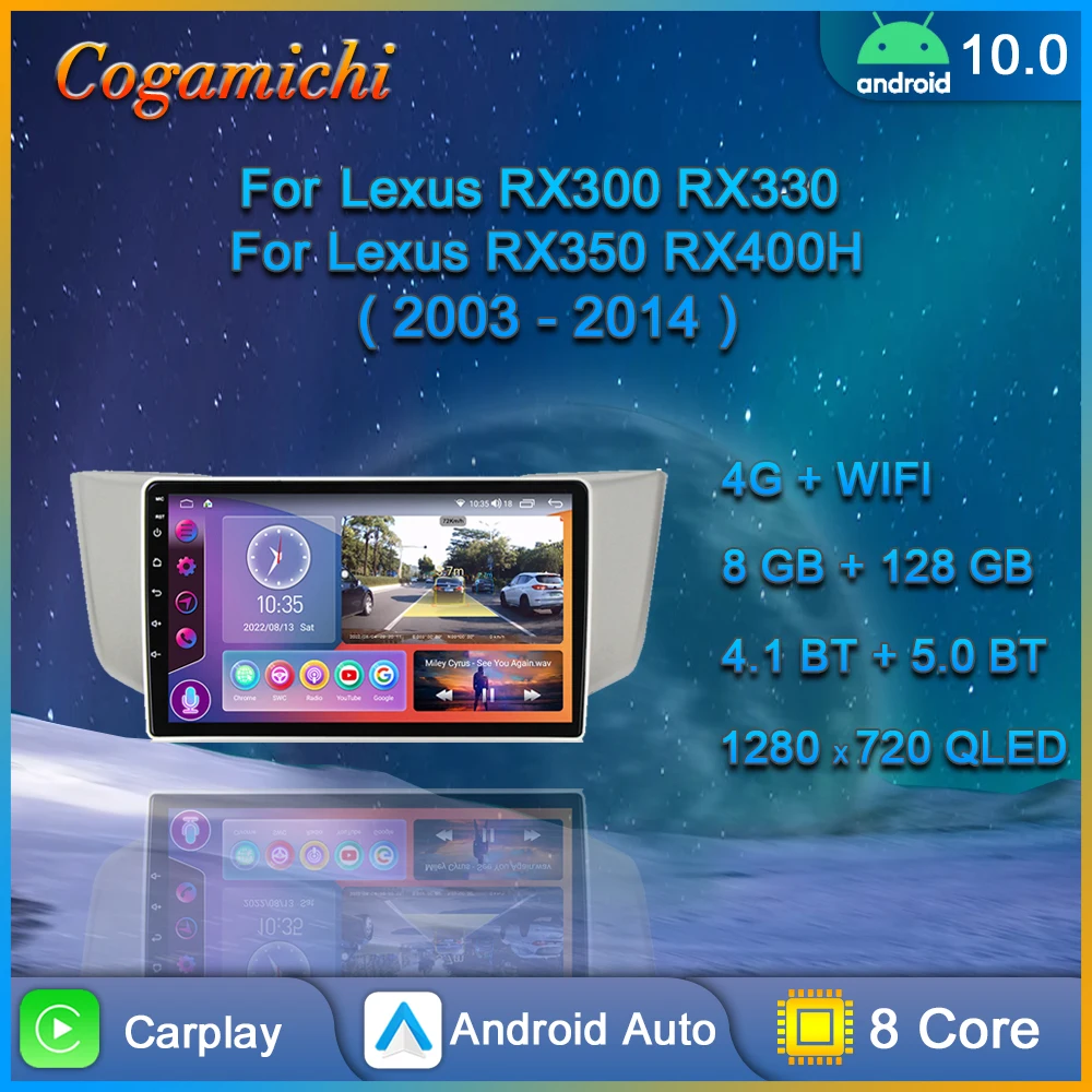 

Автомагнитола для Lexus RX300/RX330/RX350/RX400H, 2003 2004 2005 2006 2007 2008 2009 2010 2011 2012 2013 2014, Android