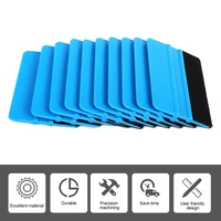 10pcs auto styling vinyl pe plastic window ice remover cleaning wash car scraper with felt squeegee tool film wrapping 10cmx7cm