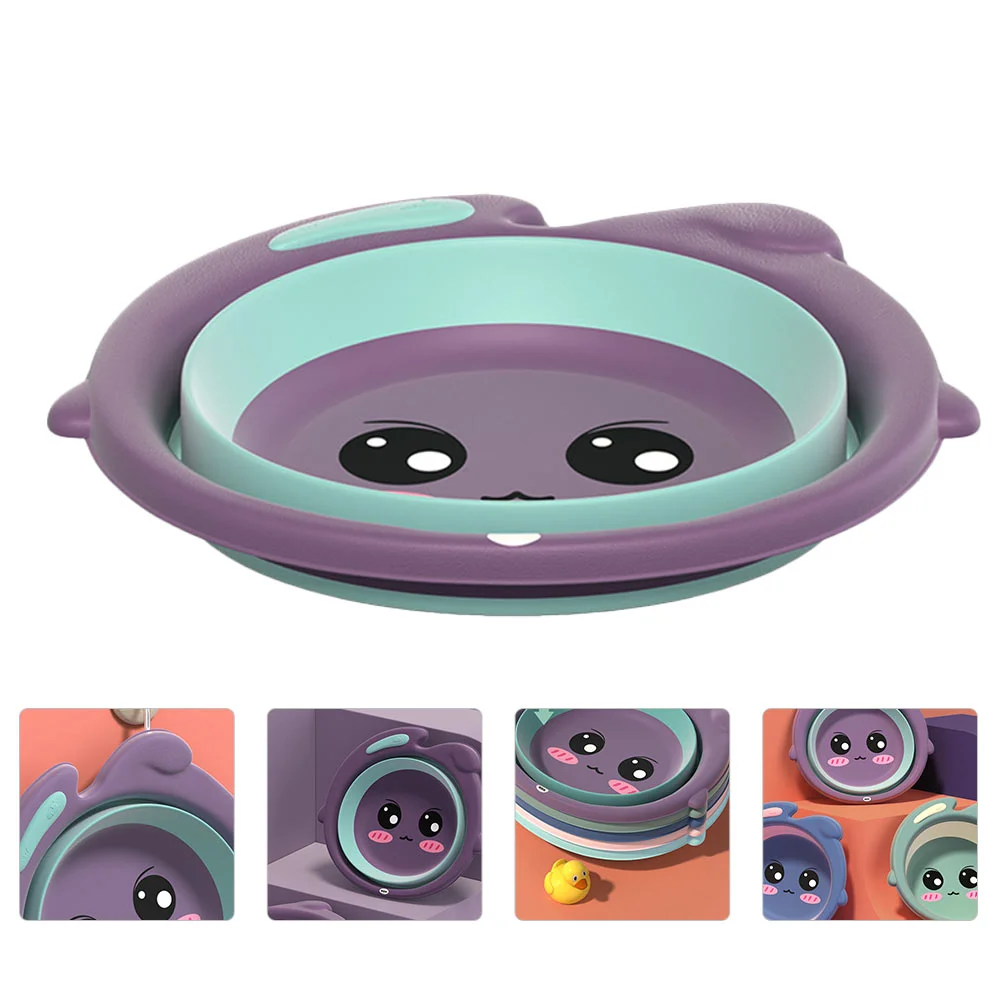 

Basin Wash Baby Collapsible Tub Washing Bowl Travel Infant Washbasin Foot Multiuse Pan Cartoon Foldable Portable