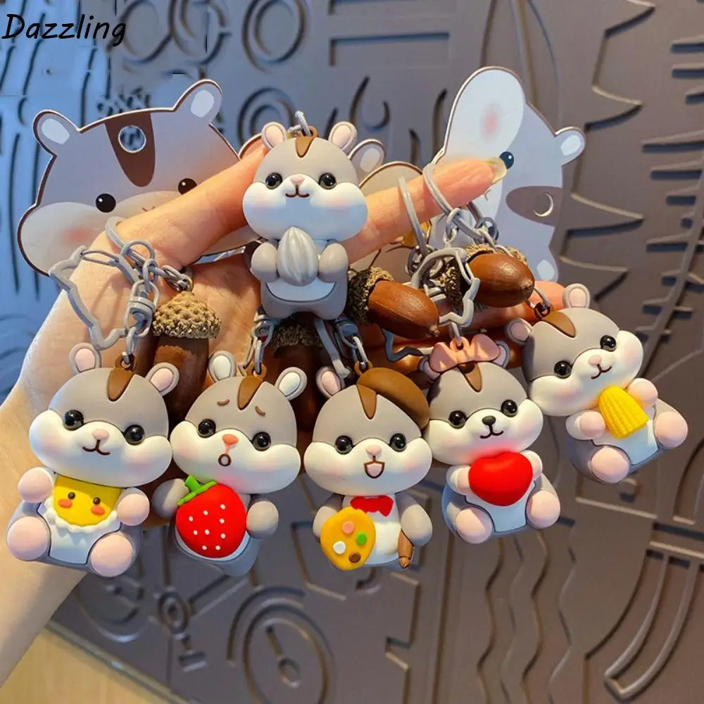 Kawaii мультфильм хомяк закуски брелки милый нежный автомобильный брелок для