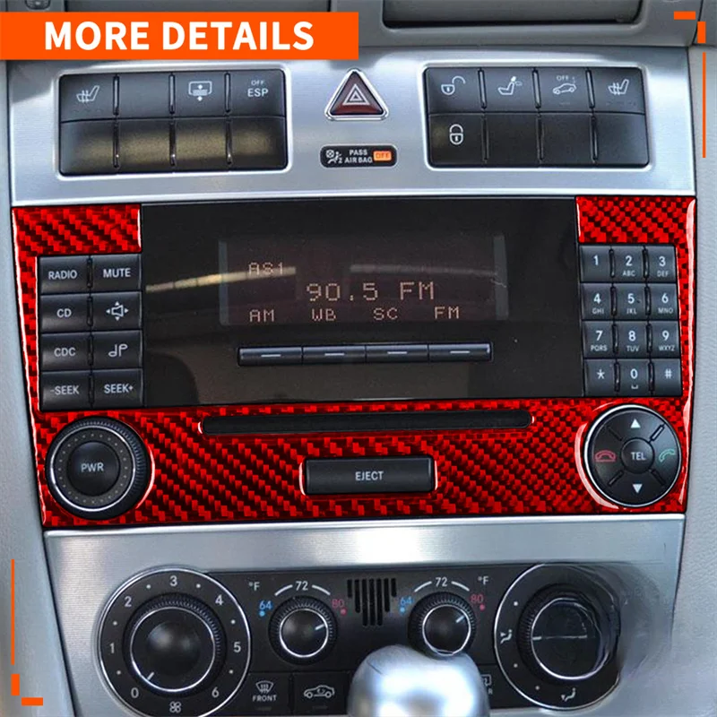 

Панель управления для Mercedes-Benz C Class W203 2005-2007, автомобильная Панель управления кондиционером, отделка, аксессуары для интерьера из углеродного волокна