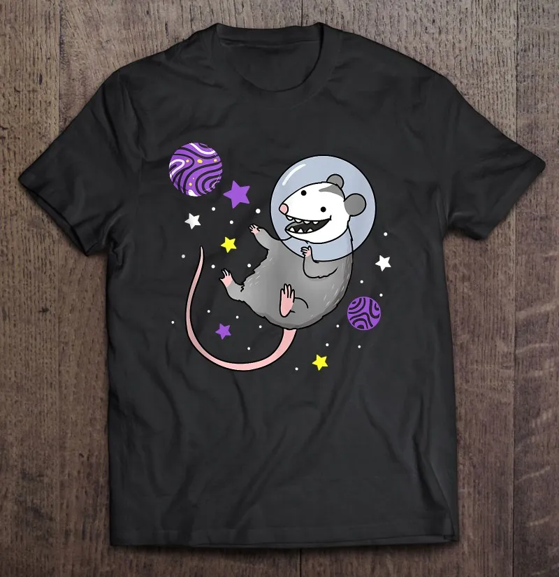 

Недвоичная гордость Opossum в космосе, недвоичная Мужская футболка, мужские футболки, мужские футболки, футболки, графические футболки, топ, Му...