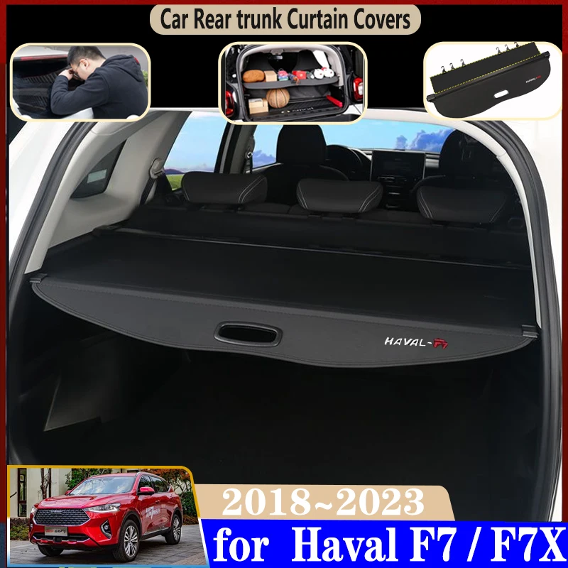 

For Haval F7 2023 Accessories F7X 2018 2019 2020 2021 2022 Car Dedicated Trunk Covers Rear Curtain Retractable Space Accessories