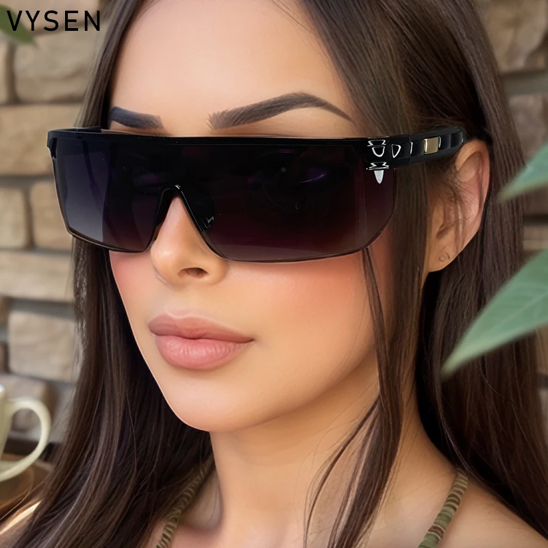 Мужские солнцезащитные очки с прямоугольным щитом 2024 элитный бренд модные