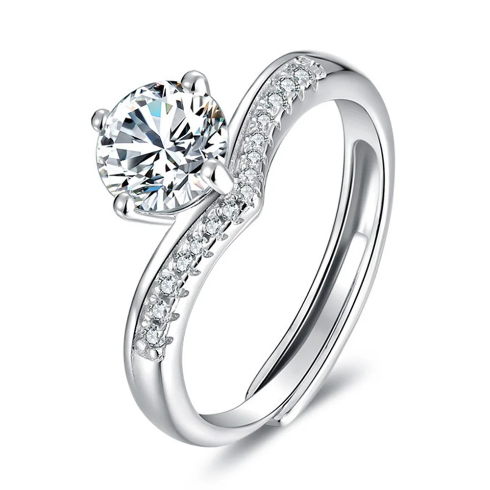 

Женское Обручальное кольцо с имитацией муассанита и бриллиантами