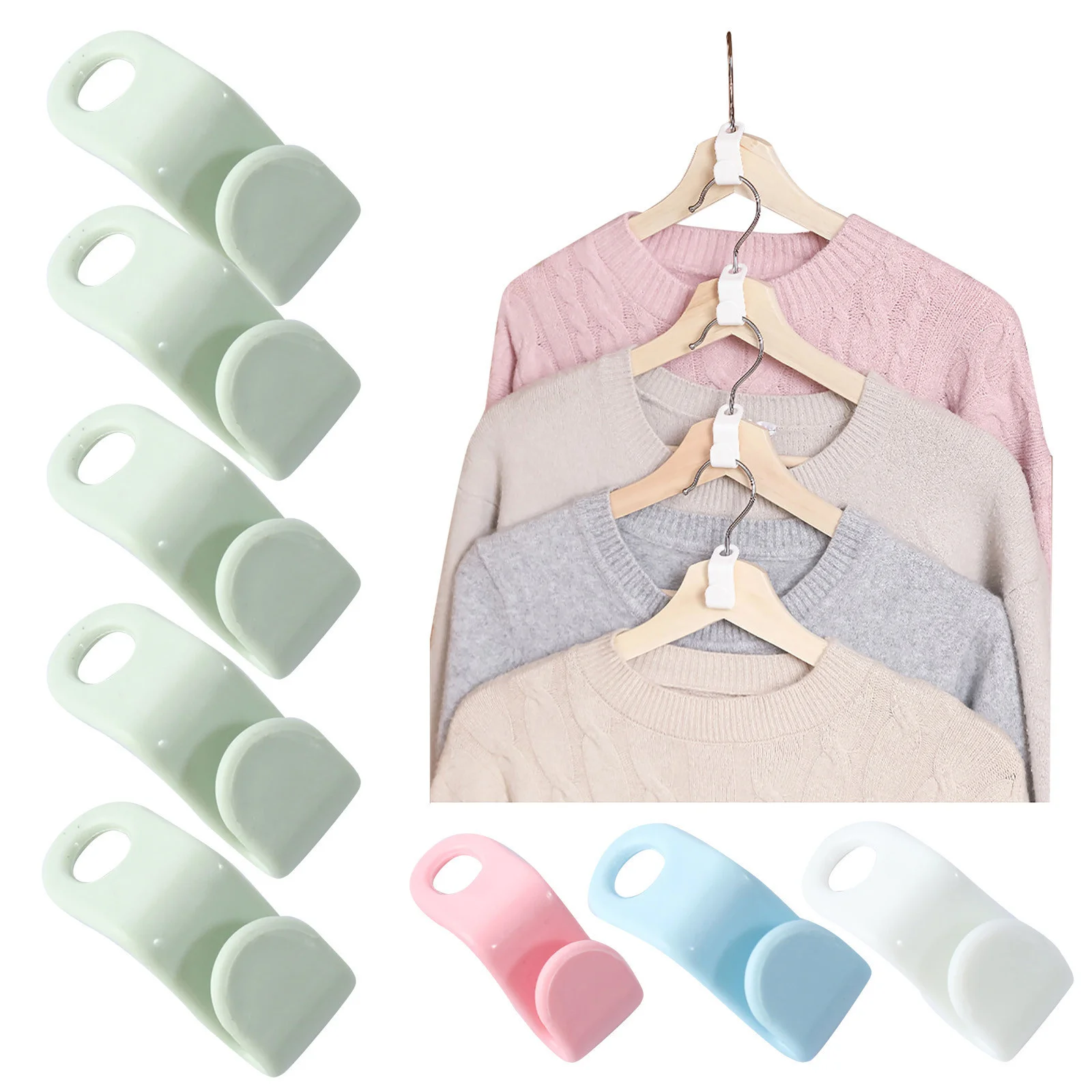 

Clothes Hanger Connector Plastic Multi-function Practical Mini Bedroom Closets Holder Hooks Storage Organizer Space Saving Home