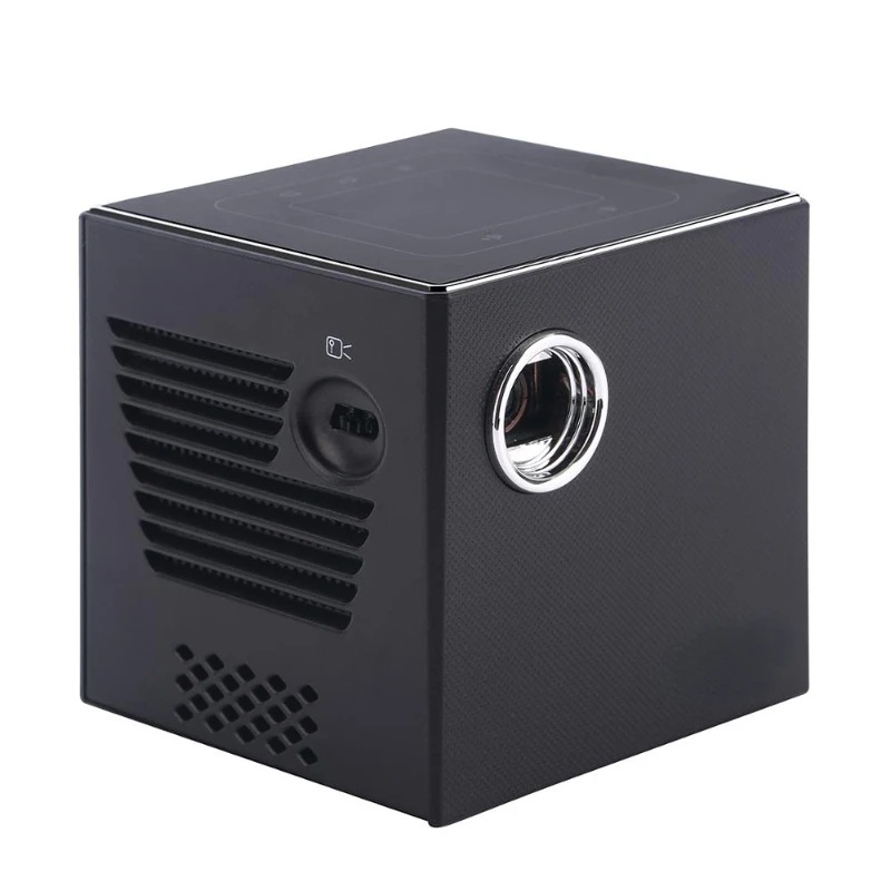 

Mini Cube Cute Pocket DLP Projector 854*480 Auto FOR Keystone Android7.1 chargeable Mini Beamer home theater support 4k C80