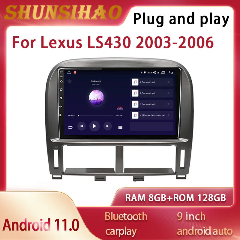 

ShunSihao GPS Navi headunit For 9 inch Lexus LS430 2003-2006 CarPlay Multimedia Video Player Car Radio 8G+128G Android 11