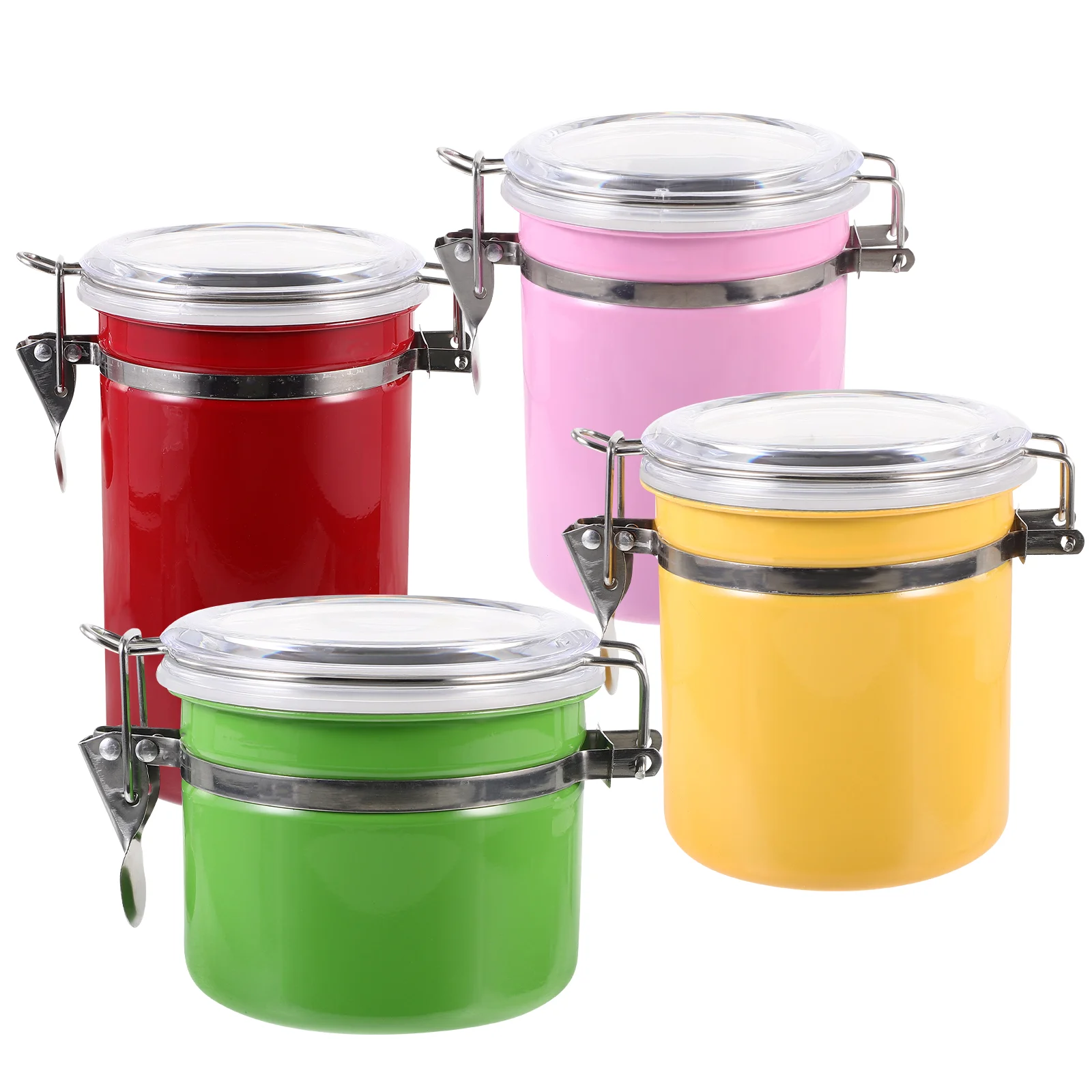 

Household Storage Canister Kitchen Stainless Steel Convenient Desktop Coffee Bean Sealed Jar