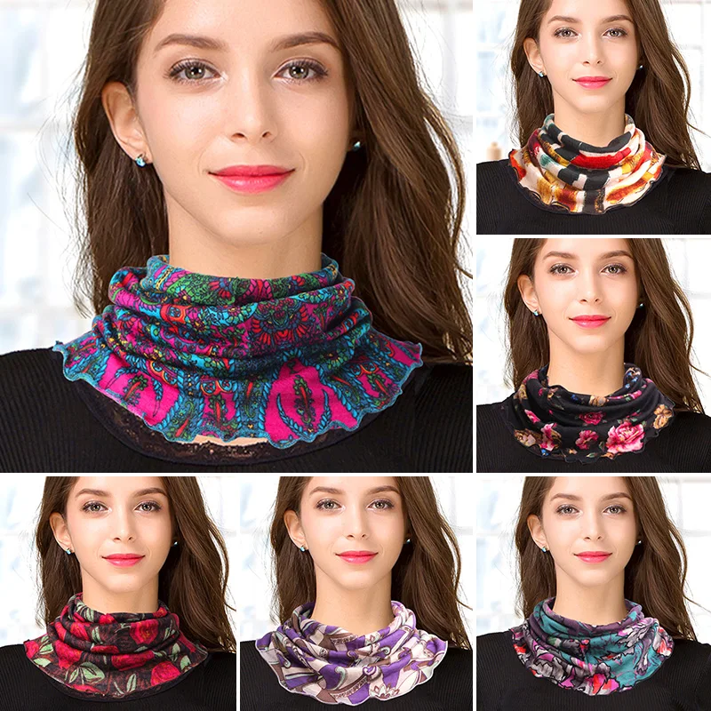 

Теплый искусственный воротник, шерстяной шейный шарф с принтом, теплый маленький шарф, съемный шейный шарф, утепленные ветрозащитные шерстяные накладные воротники