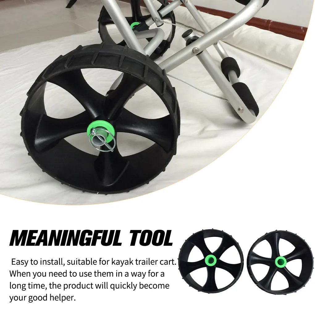 

Kayak Wheel with TPE Surface Easy Installation inches Trolley Cart Tire Professional Replacement Wheels Boat Accessories