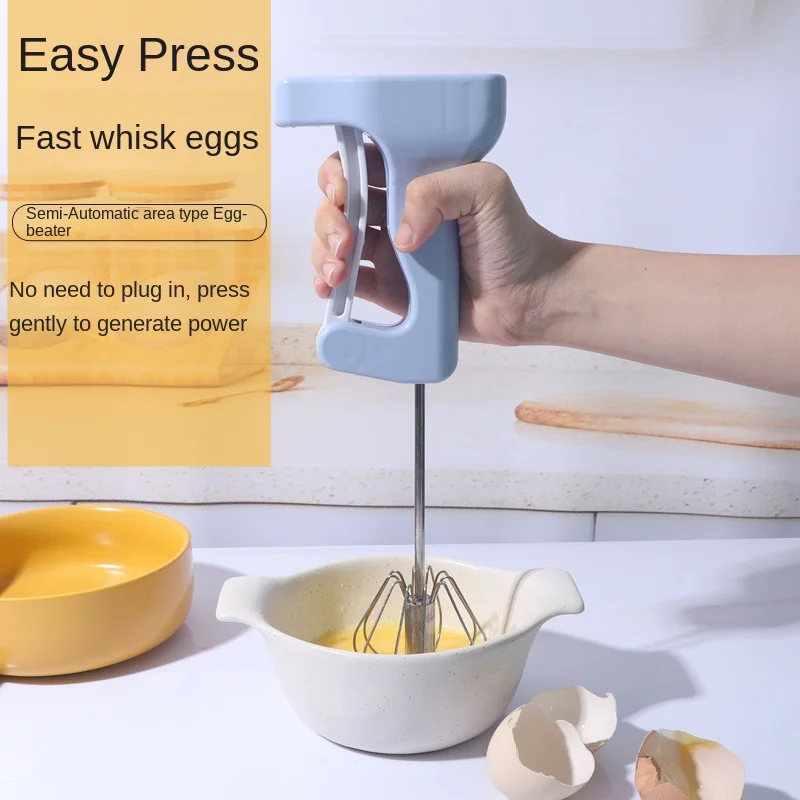 

Egg Beater Household Mini Semi-automatic Manual Hand-held Cream Whisk Stainless Steel Egg Beater Frother Milk Frother