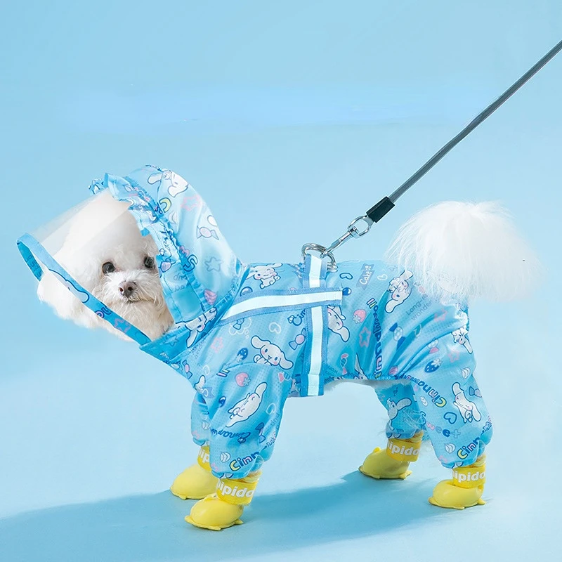 

Весенняя синяя одежда с четырьмя собаками, непромокаемая одежда, дождевики для мальчиков, французские собаки, бульдог, маленький симпатичный костюм с водяным принтом для ног, Mascotas Pet