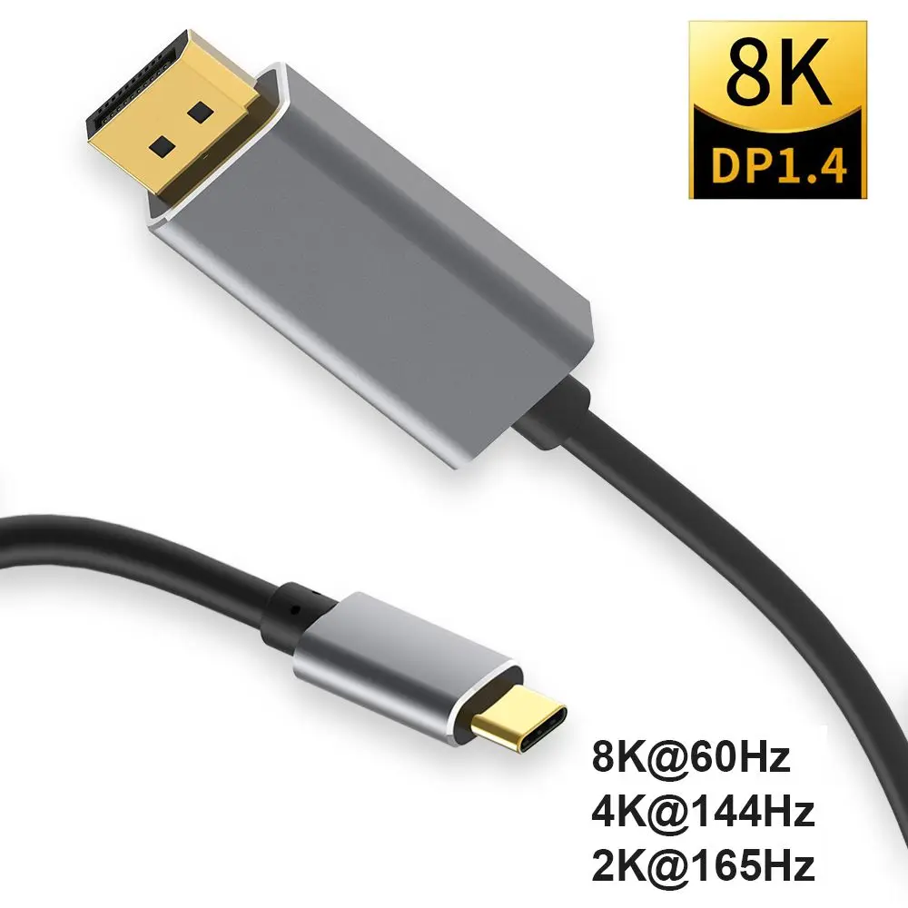 

Кабель для передачи данных Thunder-bolt 3 HDTV 8K 60 Гц 4K 144 Гц Type-C к Displayport 1,4 USB C к DP