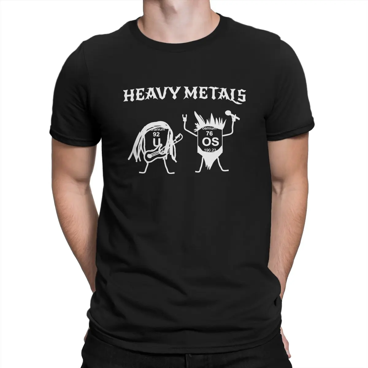 

Hipster Funny Periodic Table T-Shirt for Men Round Neck Pure Cotton T Shirts The Heavy Metals Chemistry Short Sleeve Tee Shirt
